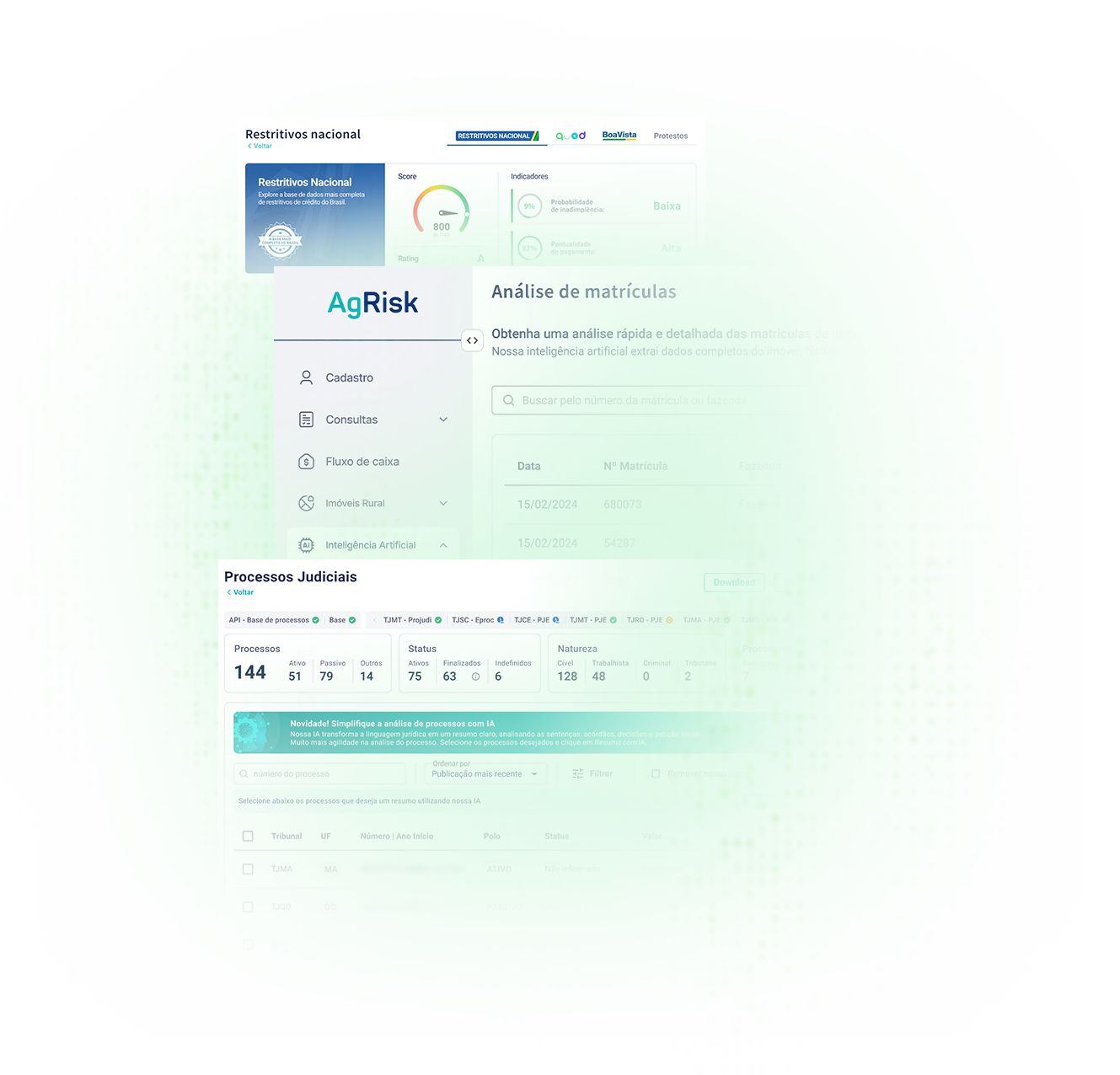 Telas do Sistema AgRisk