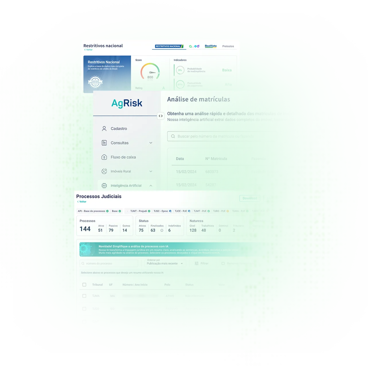 Telas do Sistema AgRisk
